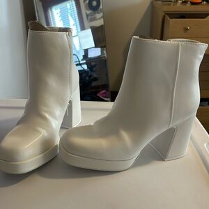Madden Girl white Activate booties